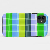 Heldergroen geel, grijs Aqua Stripes Patroon Case-Mate iPhone Case (Achterkant (horizontaal))