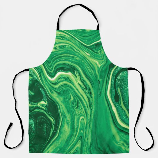 Heldergroen, gemengd textielontwerp. Grunge Schort (Voorkant)