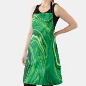 Heldergroen, gemengd textielontwerp. Grunge Schort (Insitu)
