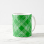 Heldergroen geruit geruit patroon koffiemok (Voorkant rechts)