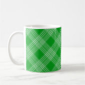 Heldergroen geruit geruit patroon koffiemok (Links)