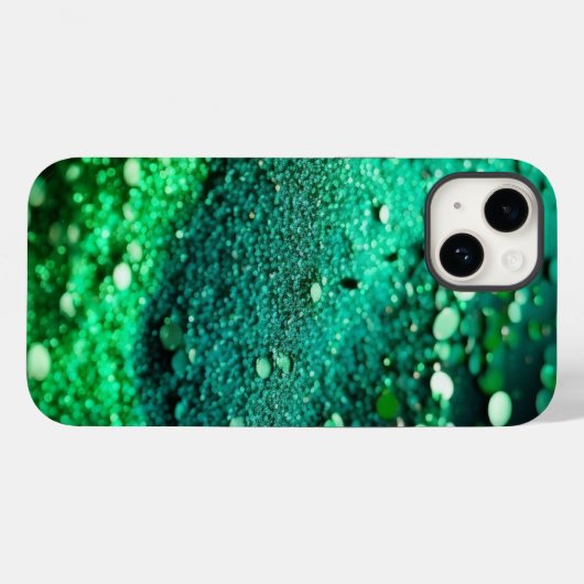 Heldergroen Glitter iPhone Mate Stoer Hoesje (Achterkant (horizontaal))