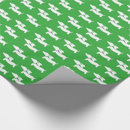Heldergroen handboek voor wiener Dog Gift Wrap Cadeaupapier (Hoek)