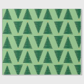 Heldergroen kerstboomontwerp cadeaupapier (Vlak)
