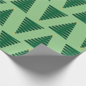 Heldergroen kerstboomontwerp cadeaupapier (Hoek)