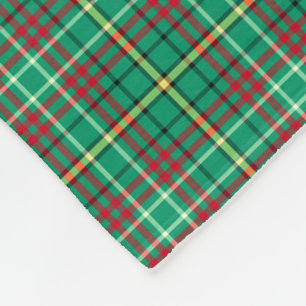 Heldergroen kerstpatroonpatroon met Vintage Fleece Deken