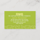 Heldergroen lederen patroonpatroon Visitekaartje (Achterkant)