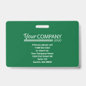 Heldergroen logo ingang personeelsfoto ID Badge (Achterkant)