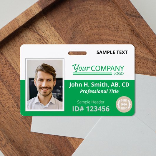 Heldergroen logo ingang werknemer pasfoto ID Badge