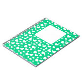 HELDERGROEN MET WITTE VALENTIJN LIEFDE HARTEN NOTITIEBOEK (Linkerzijde)