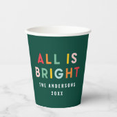 Heldergroen modern kerstfamilie decor papieren bekers (Voorkant)