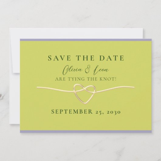 Heldergroen Modern Save The Date (Voorkant)