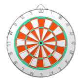 Heldergroen Oranje wit dartboard Dartbord (Voorkant)