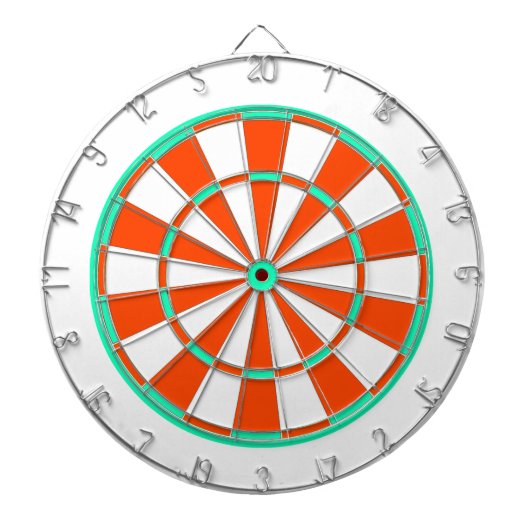 Heldergroen Oranje wit dartboard Dartbord (Voorkant)