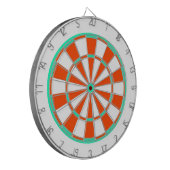 Heldergroen Oranje wit dartboard Dartbord (Voorkant Links)