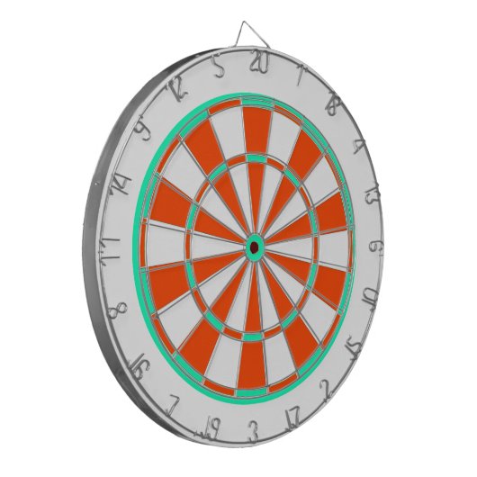 Heldergroen Oranje wit dartboard Dartbord (Voorkant Links)