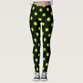 Heldergroen Star-patroon Leggings (Voorkant)