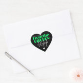 Heldergroen Uit de keuken van Signature Naam Hart Sticker (Envelop)