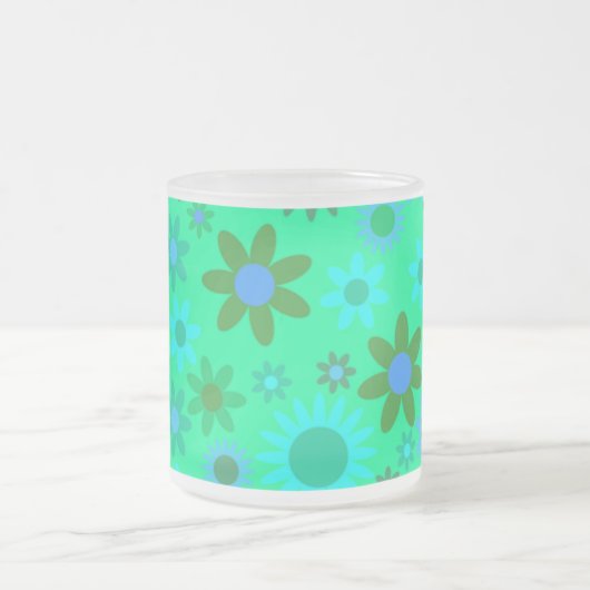 Heldergroen ventilatorpatroon matglas koffiemok (Center)