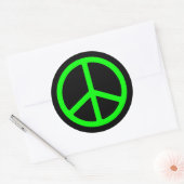 Heldergroen Vredesbord Ronde Sticker (Envelop)