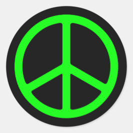 Heldergroen Vredesbord Ronde Sticker