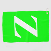 Heldergroen wit monogram golfhanddoek (Horizontaal)