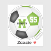 Heldergroen zwart voetbal op maat sticker (Vel)