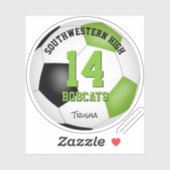 Heldergroen Zwart Voetbalteam Kleuren Meisjes Jong Sticker (Vel)