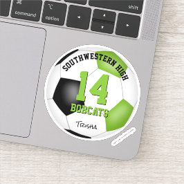 Heldergroen Zwart Voetbalteam Kleuren Meisjes Jong Sticker