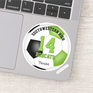 Heldergroen Zwart Voetbalteam Kleuren Meisjes Jong Sticker