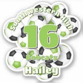 Heldergroen Zwart Voetbalteam Kleuren Meisjes Jong Sticker