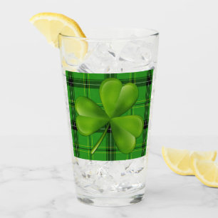 Heldergroene 3-bladklaver op speldenartan glas