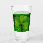 Heldergroene 3-bladklaver op speldenartan glas (Voorkant)
