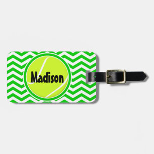 Heldergroene aangepaste tekentennis Racket Bag-Lab Bagagelabel
