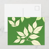 Heldergroene achtergrond met Bleek blad Briefkaart (Voorkant / Achterkant)