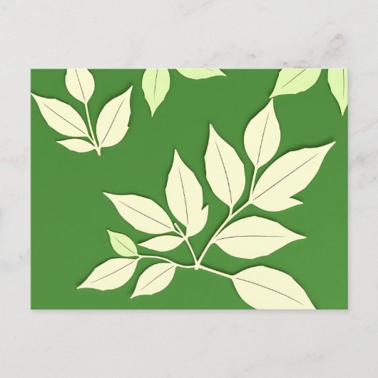 Heldergroene achtergrond met Bleek blad Briefkaart (Voorkant)