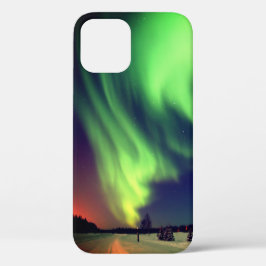 Heldergroene Alaskaanse Northern Lights iPhone 12 Hoesje