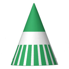 Heldergroene bijpassende carnavalsstrepen op wit feesthoedjes