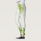 Heldergroene bladeren op ongerepte witte achtergro leggings (Links)