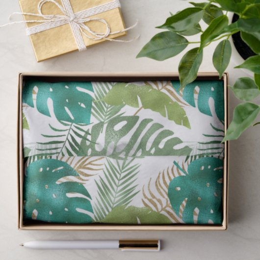 Heldergroene bladvariëteit metaalkleuren zomer tissuepapier (Geschenk)