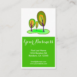 Heldergroene bomen aanpasbare visitekaartjes