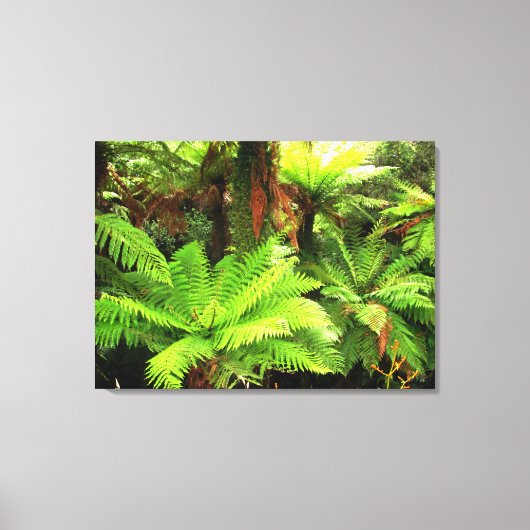 Heldergroene boomvarens canvas afdruk (Voorkant)