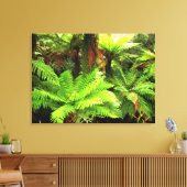 Heldergroene boomvarens canvas afdruk (Insitu (Woonkamer))