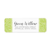 Heldergroene botanische blad tak retouradres etiket (Voorkant)
