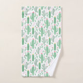 Heldergroene Cactus Succulent Patroon Bad Handdoek (Handdoek)