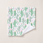 Heldergroene Cactus Succulent Patroon Bad Handdoek (Wasdoekje)