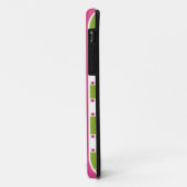 Heldergroene Chevron, roze streep Case-Mate iPhone Case (Achterkant/links)