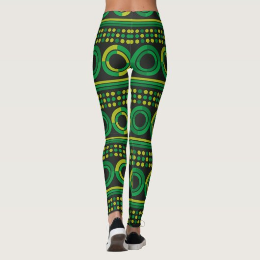 Heldergroene cirkels leggings (Achterkant)