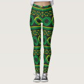 Heldergroene cirkels leggings (Voorkant)