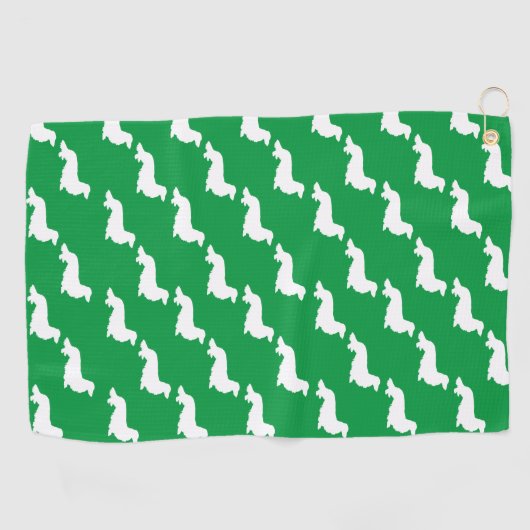 Heldergroene Dachshund Gift Golf Golf Handdoek (Horizontaal)